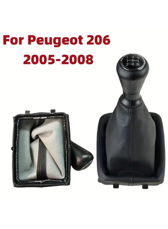 Peugeot 206 207 5 Speed Manual Gear Shift Knob Boot Cover Black Faux Leather Easy Install - Image 4